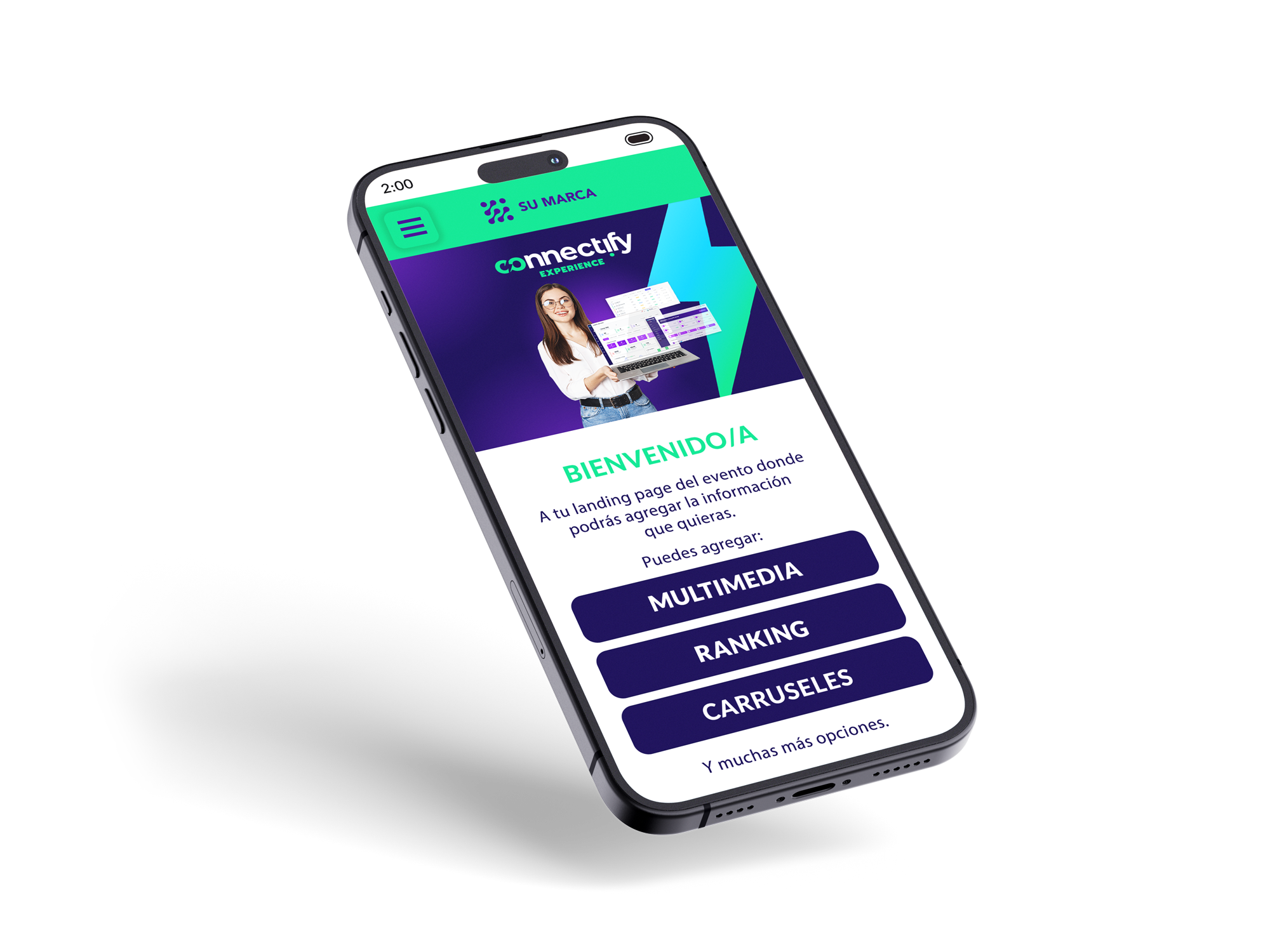Mobile mockup of a Connectify experience