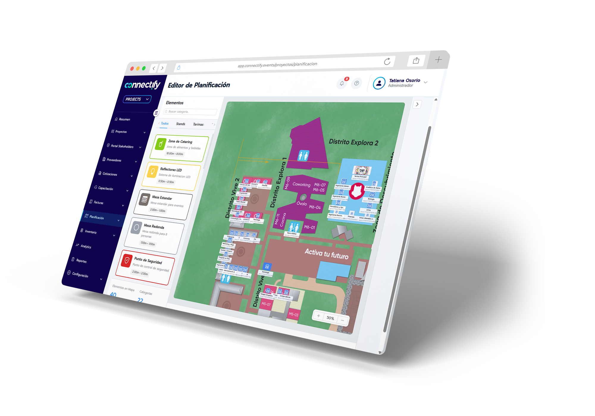 Connectify Projects planning map mockup
